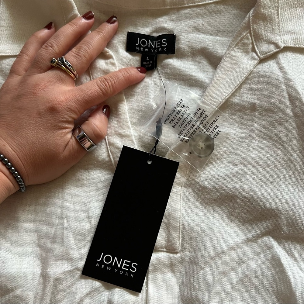 Jones New York White Linen Tank - Picture 3 of 6